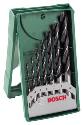 Свердла по дереву Bosch Mini-X-Line набір 7 шт, 3, 4, 5, 6, 7, 8 , 10 мм 2607019580 фото
