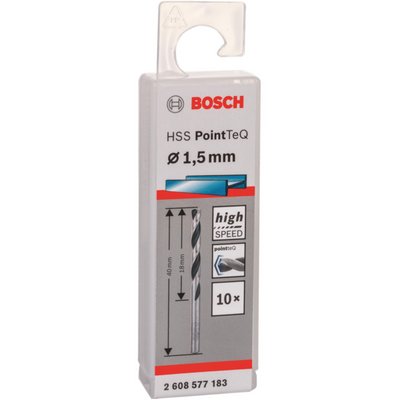 Свердло для металу Bosch HSS-PointTeQ, 1.5х18х40мм, 10шт (2.608.577.183) 2608577183 фото
