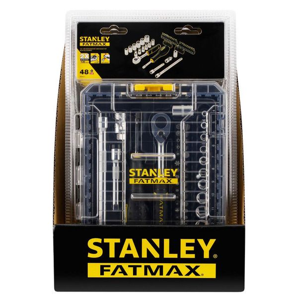 Набір торцевих головок 1/4 FATMAX® Maxi Drive, шестигранних, 48 предметів STANLEY FMMT98101-0 19752 фото