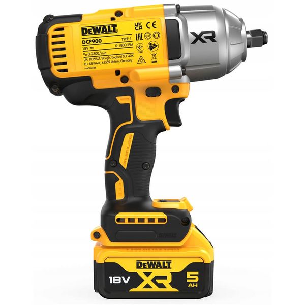 Гайковерт ударный аккумуляторный бесщёточный DeWALT DCF900P2T DCF900P2T фото