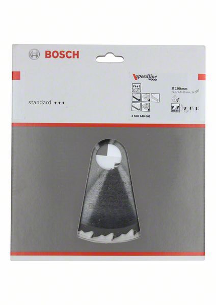 Пильний диск Bosch Speedline Wood 190x30 24z (2608640801) 2608640801 фото