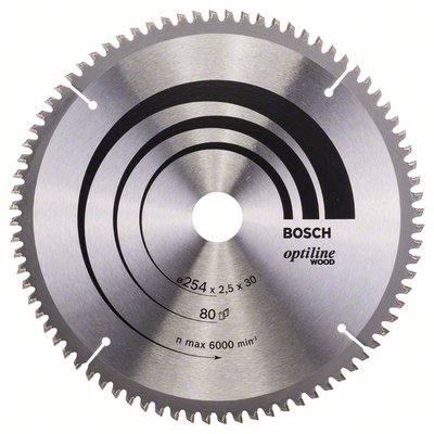 Пильний диск Bosch Optiline Wood 254х30 80z (2608640437) 2608640437 фото