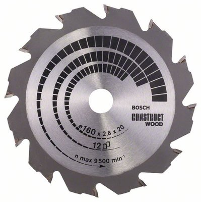 Пильний диск Bosch Construct Wood 160x16x2,6 12z (2608640630) 2608640630 фото