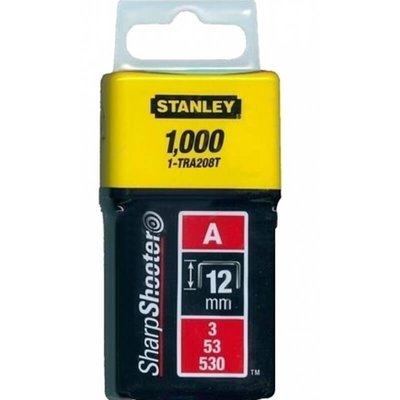 Скоби тип А висотою 12 мм, для степлера ручного Light Duty, в упаковці 1000 шт STANLEY 1-TRA208T 1-TRA208T фото