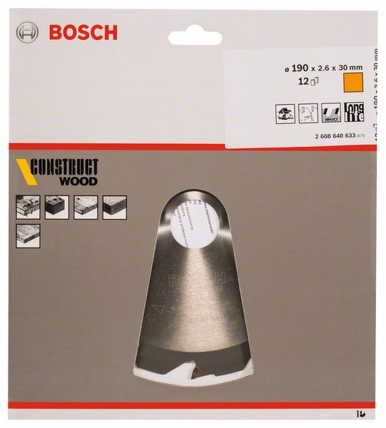 Пильний диск Bosch Optiline Wood 190x30 12z (2608640633) 2608640633 фото