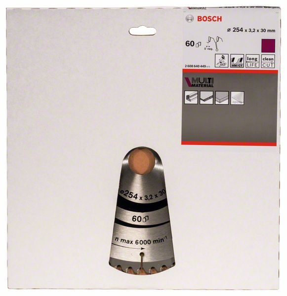 Пильний диск Bosch Multi Material 254x30 60z (2608640449) 2608640449 фото