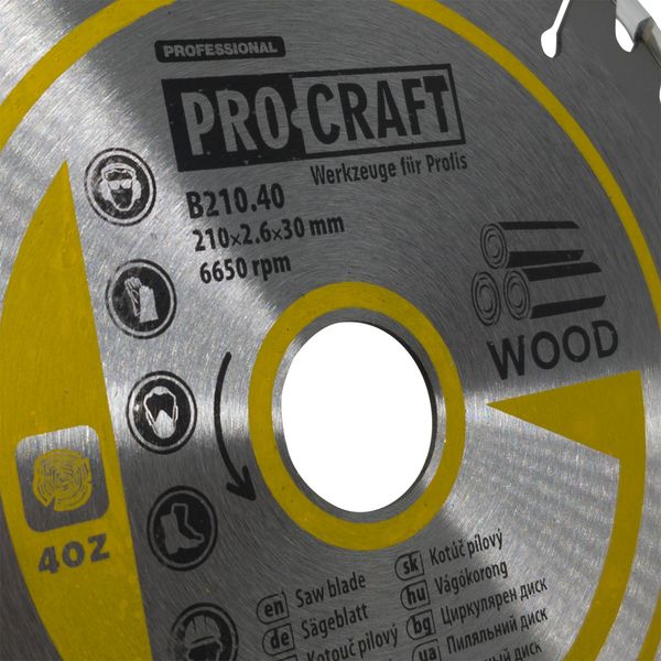 Пиляльний диск Procraft B210.40 40T (по дереву) B210.40 фото