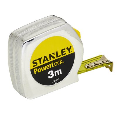 Рулетка вимірювальна Powerlock® довжиною 3 м, шириною 19 мм в хромованому пластмасовому корпусі STANLEY 0-33-041 0-33-041 фото