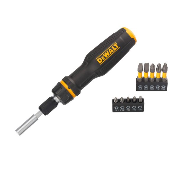 Викрутка - набір FULL FIT Telescoping, зі змінними бітами, 10 біт DeWALT DWHT68001-0 19691 фото