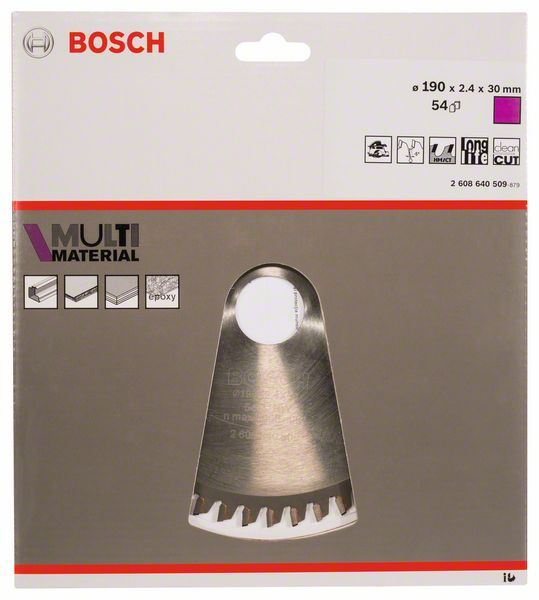 Пильний диск Bosch Multi Material 190x30 54z (2608640509) 2608640509 фото