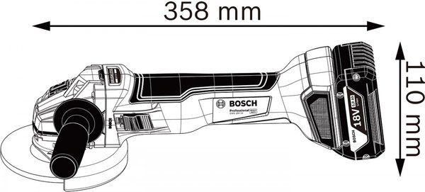 Шліфмашина кутова акумуляторна Bosch 18V-10 solo (0.601.9J4.002) 18V-10 фото