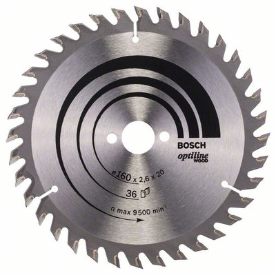 Пильний диск Bosch Optiline Wood 160×2,6×20, 36 AT (2608640597) 2608640597 фото