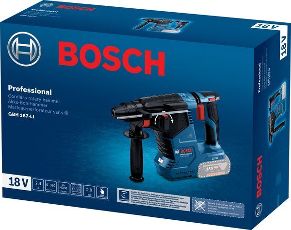 Акумуляторний перфоратор Bosch GBH 187-LI Professional (без АКБ та ЗП) (0.611.923.020) GBH 187-LI фото